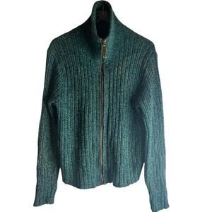 Vintage McBriar Cable Knit Full Zippered Turtleneck Size Women's Medium Sweater